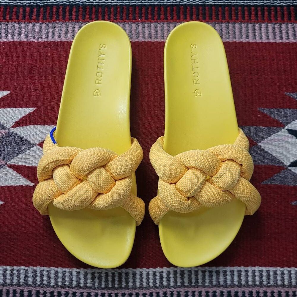 Rothy's Yellow Braided Sandals